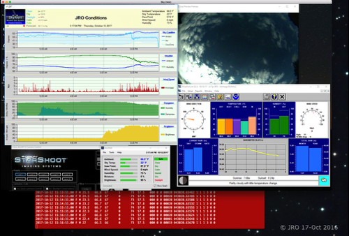 Screen shot of "sky" my sky monitoring computer showing a clear sky.